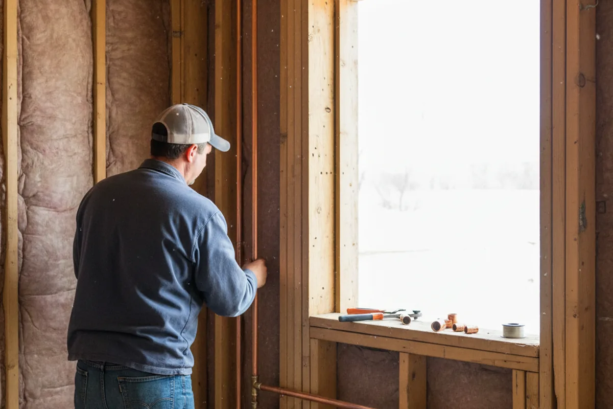 Licensed plumber running new copper supply lines in a Mokena home