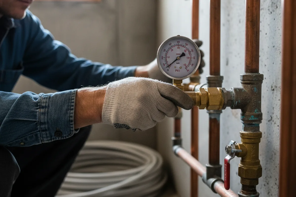 Pressure testing a repaired line during Water Line Repair in Mokena